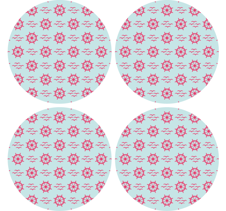 Tengeri kerék mintás poháralátétek szörnyszülött - TenStickers