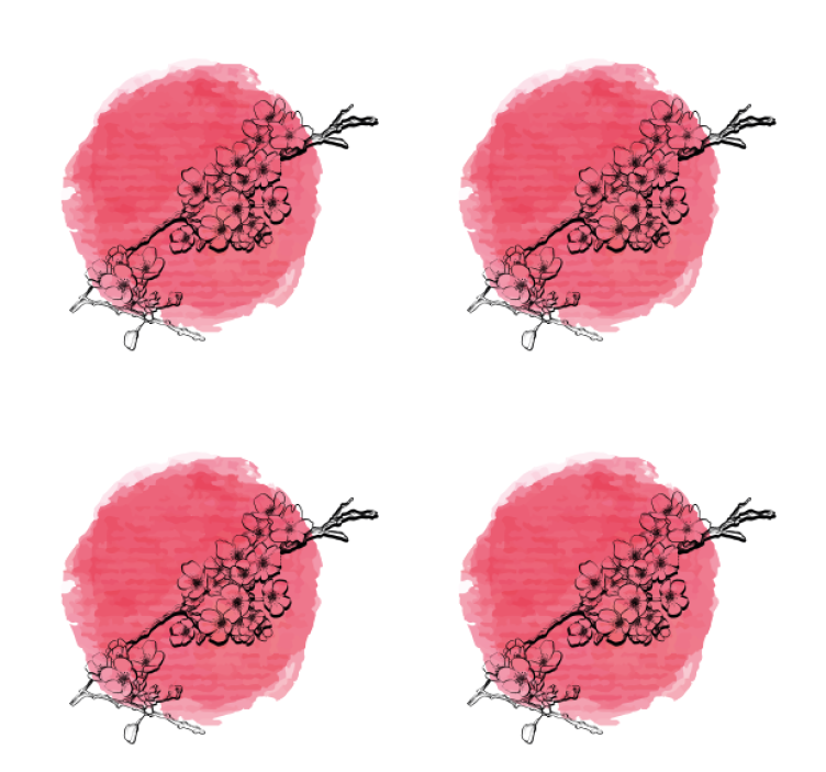 Japán cseresznyevirág vintage alátét - TenStickers