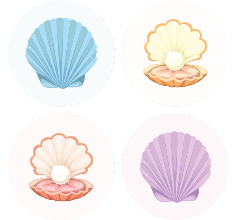 Készlet színes kagyló modern poháralátét - TenStickers