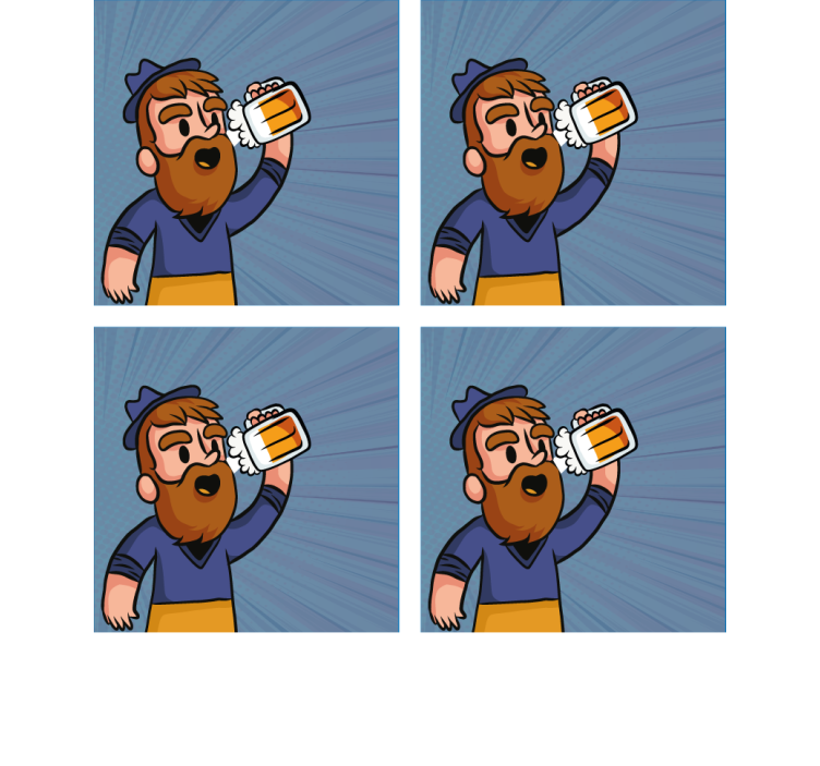 Vidám sörkedvelők poháralátékei sörszőnyegek - TenStickers