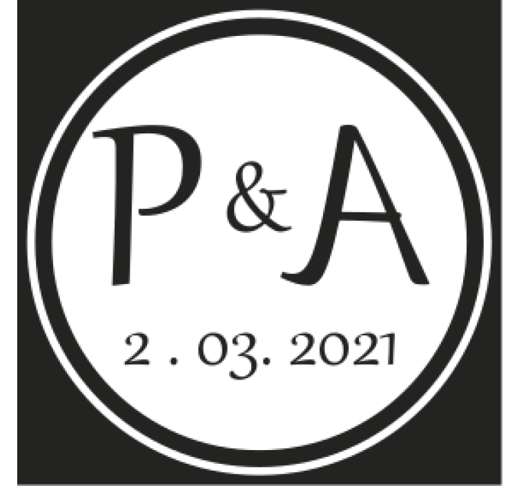 Monogram kezdeti pár poháralátétek testreszabható - TenStickers