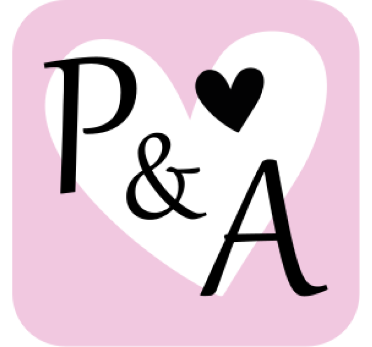 Szívmintás kezdőbetűs poháralátétek esküvő - TenStickers