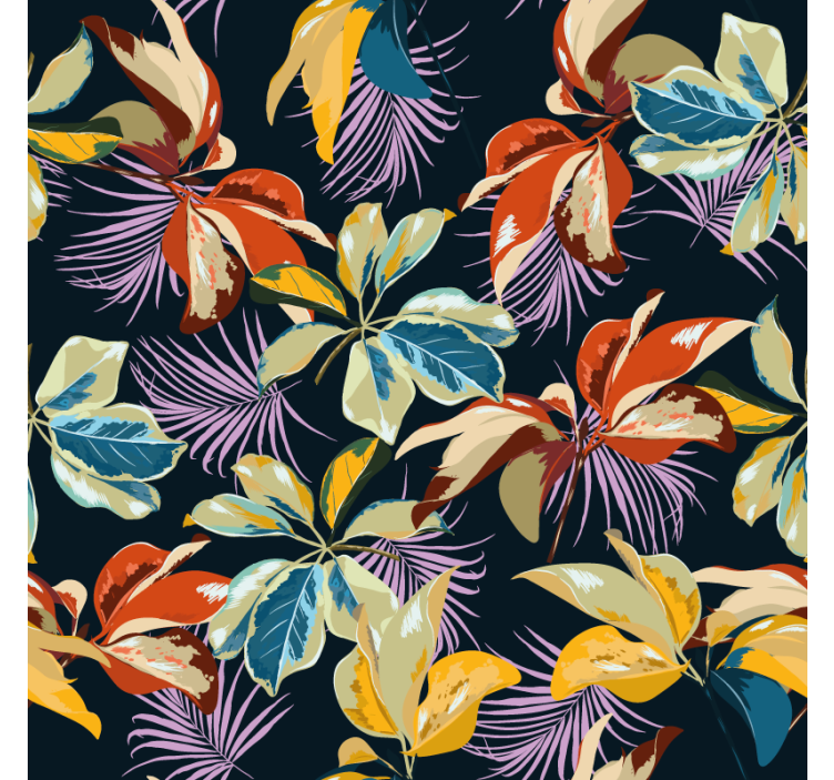 Színes levélmintás poháralátétek - TenStickers