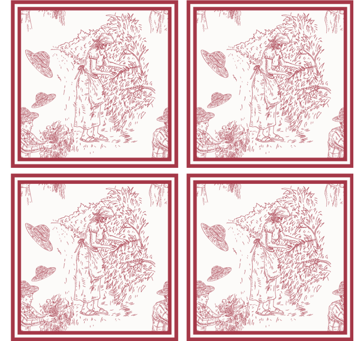 Francia vintage minta piros vintage alátét - TenStickers