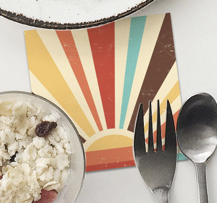 Absztrakt vintage naplemente 70-es évek alátétek - TenStickers