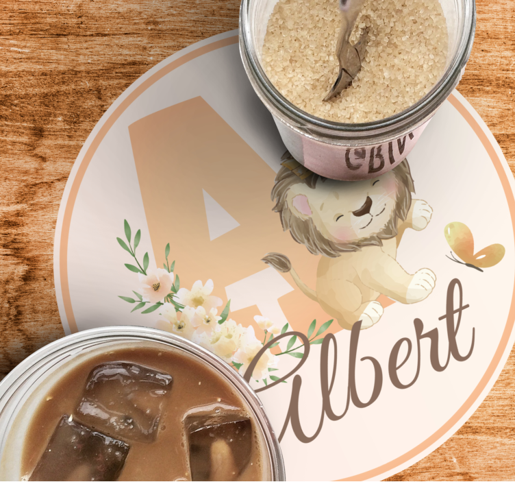 Aranyos állatok oroszlánnév alátéttel - TenStickers