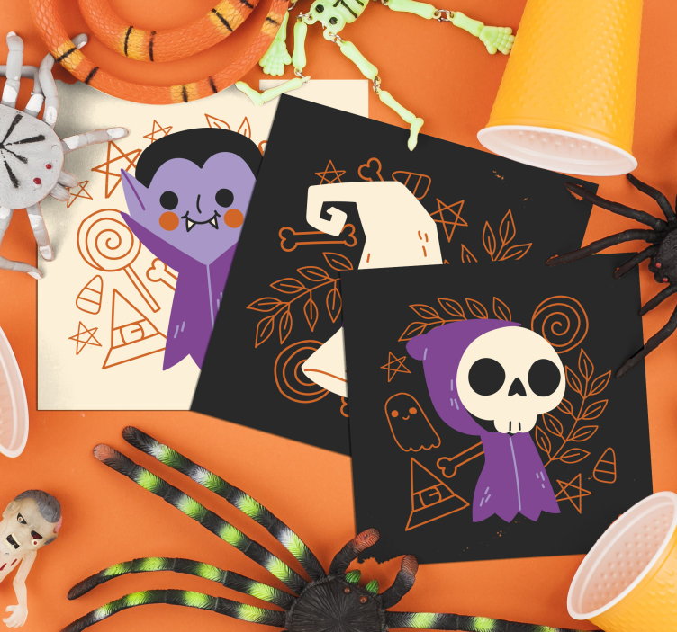 Aranyos halloween szörnyek inni hullámvasút - TenStickers