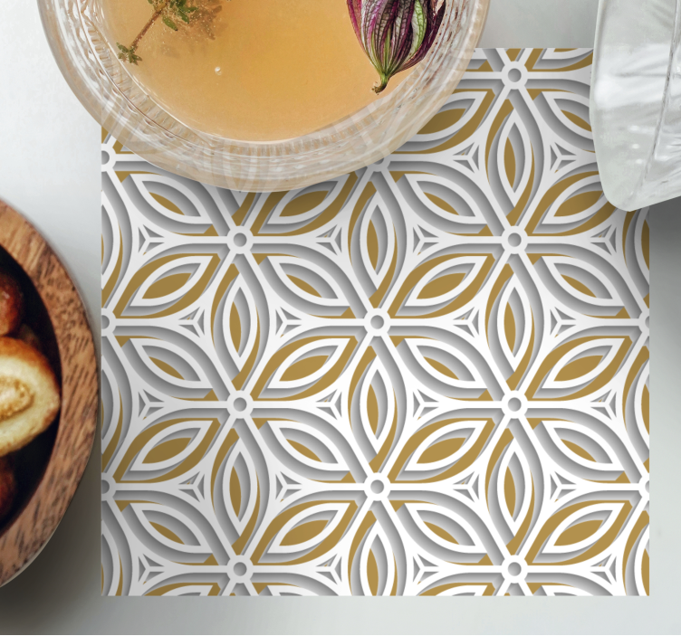 Finom fehér virágok 3d csempe alátétekben - TenStickers