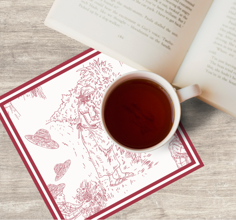 Francia vintage minta piros vintage alátét - TenStickers