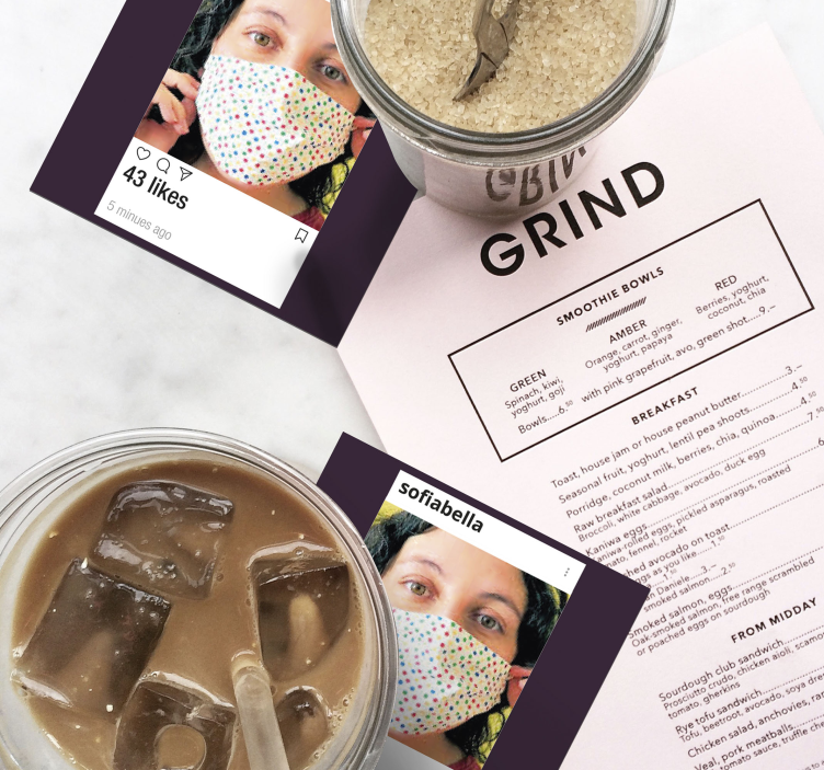 Instagram fotó és szöveges egyedi alátétekkel - TenStickers