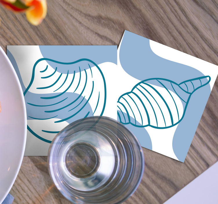 Tengeri kagylók minták seashell alátétek - TenStickers