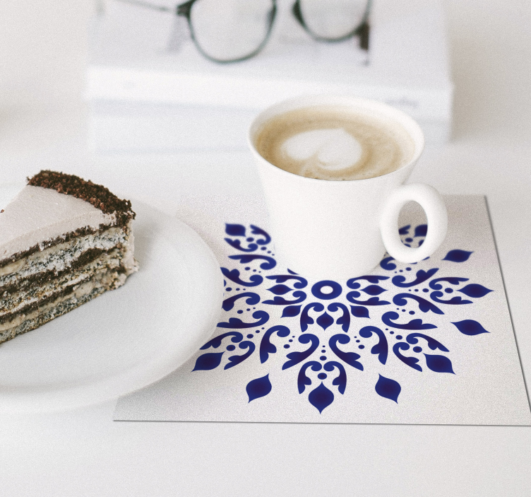 Kék kerek klasszikus cserép alátét - TenStickers