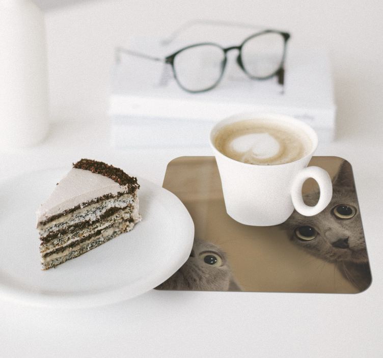 Kíváncsi macskaarcok poháralátétek szörnyszülött - TenStickers