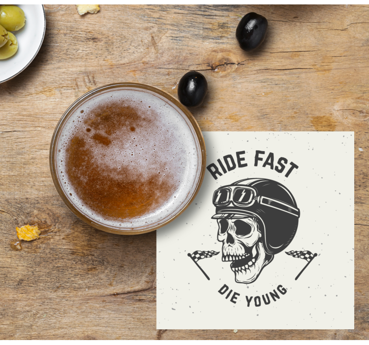 Koponya versenyszemüveggel poháralátétek szörnyszülött - TenStickers