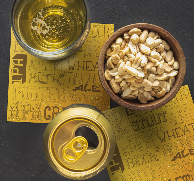 Különböző sör típusú bár alátét - TenStickers