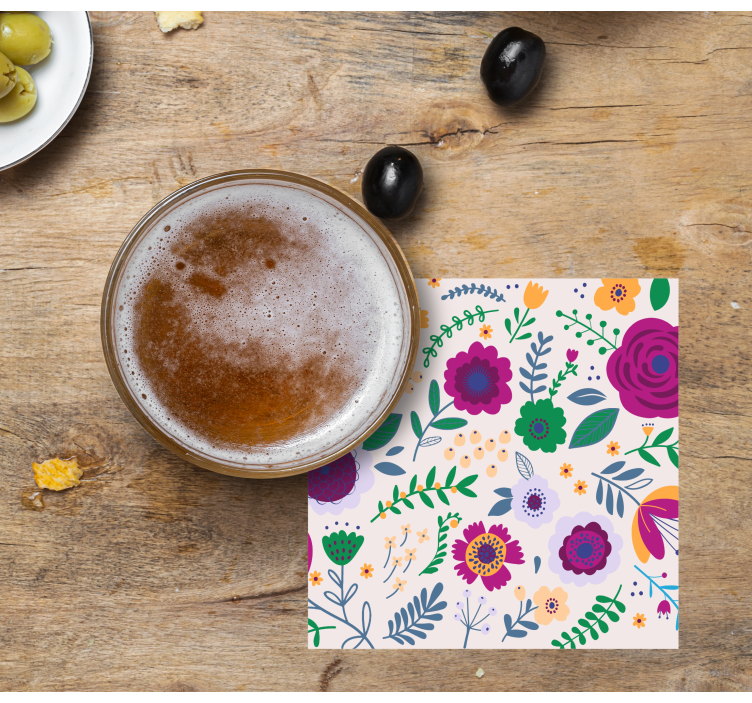 Színes virágmintás vintage alátét - TenStickers