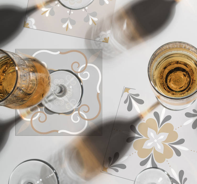 Virág ihlette cserép alátét - TenStickers