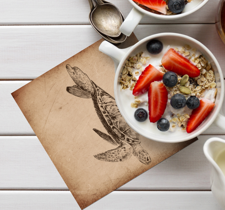 Teknős illusztráció vintage hullámvasút - TenStickers