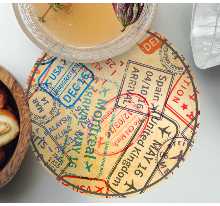 Utazási bélyegek modern alátét - TenStickers