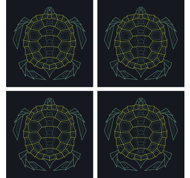 Geometrikus teknősbéka poháralátétek szörnyszülött - TenStickers