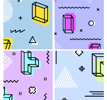 Geometrikus minta játék poháralátétek szörnyszülött - TenStickers