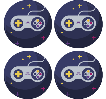 Színes játékkontroller poháralátétek szörnyszülött - TenStickers