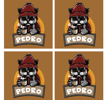 Menő macska kávét tartó poháralátétek szörnyszülött - TenStickers