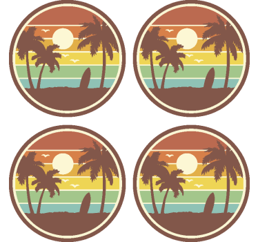 Retro surf táj ital alátét - TenStickers