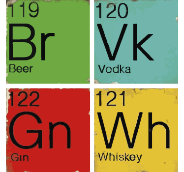 Periódusos rendszer geeky alátétek - TenStickers