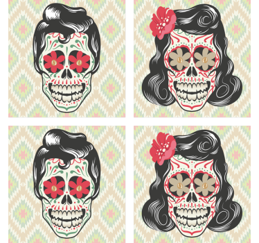 Halloween koponyák ital alátét - TenStickers