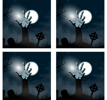 Halloweeni poháralátétek rémisztő sírkerti kéz - TenStickers
