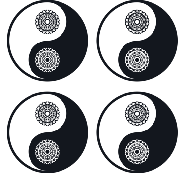 Yin yang mandala minták poháralátétek szörnyszülött - TenStickers