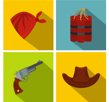 Cowboy kalap és dinamittal poháralátétek szörnyszülött - TenStickers