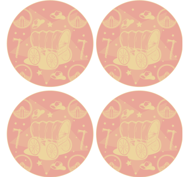 Retro kocsi design poháralátétek szörnyszülött - TenStickers