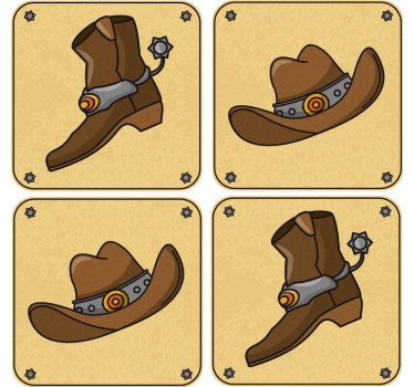 Cowboy kalap és csizma poháralátétek szörnyszülött - TenStickers