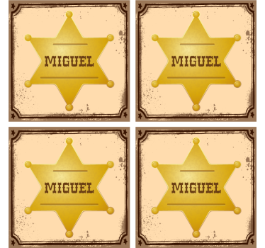 Seriffjelvény névre szabott személyre szabott sörszőnyegekkel - TenStickers