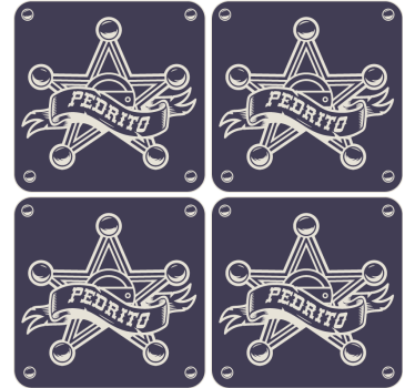 Sheriff csillag jelvény poháralátétek szüret - TenStickers