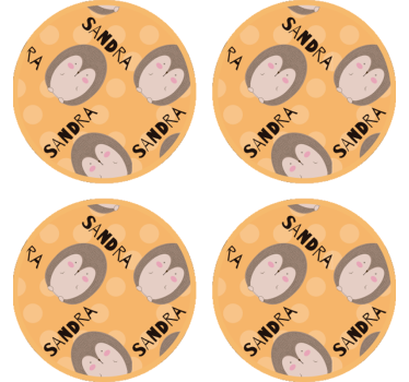 Cuki süni minta poháralátétek testreszabható - TenStickers