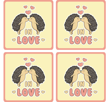 Szerelmes porcupin ital alátét - TenStickers
