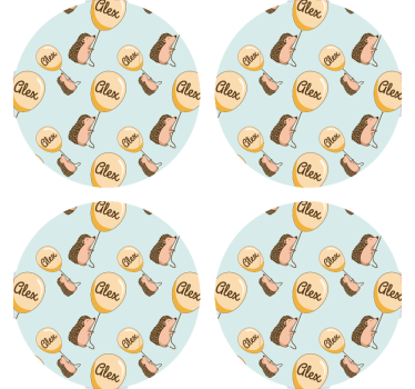 Játékos süni minták poháralátétek testreszabható - TenStickers