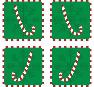 Cukorpálca hópehely mintás poháralátétek karácsony - TenStickers