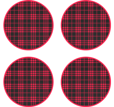 Piros fekete kockás minta poháralátétek - TenStickers