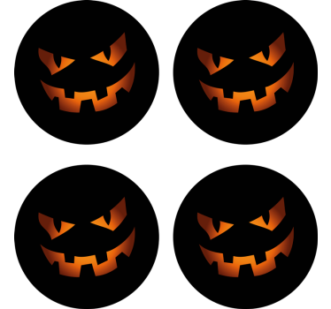 Halloween poháralátétek tök arc szett - TenStickers
