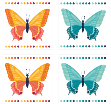 Bicolor pillangók pillangó alátét készlet - TenStickers