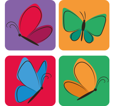 Pillangók repülnek a gyerekek pillangó alátét készlet - TenStickers