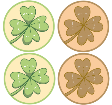 Poháralátétek szörnyszülött négylevelű lóhere minták - TenStickers