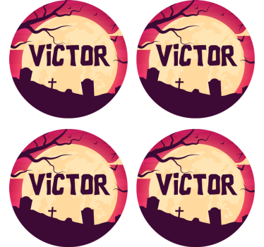 Kísérteties holdfényes jelenet poháralátétek halloween - TenStickers