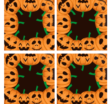 Sok halloween pohár különböző arcokkal halloween alátét - TenStickers
