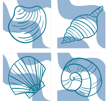 Tengeri kagylók minták seashell alátétek - TenStickers