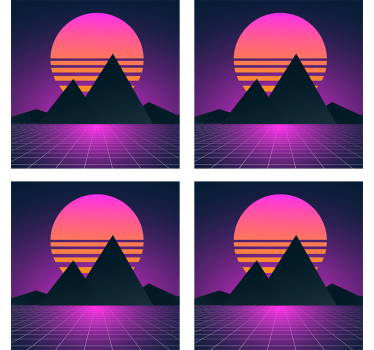 Geometrikus hegyi naplemente poháralátétek modern - TenStickers